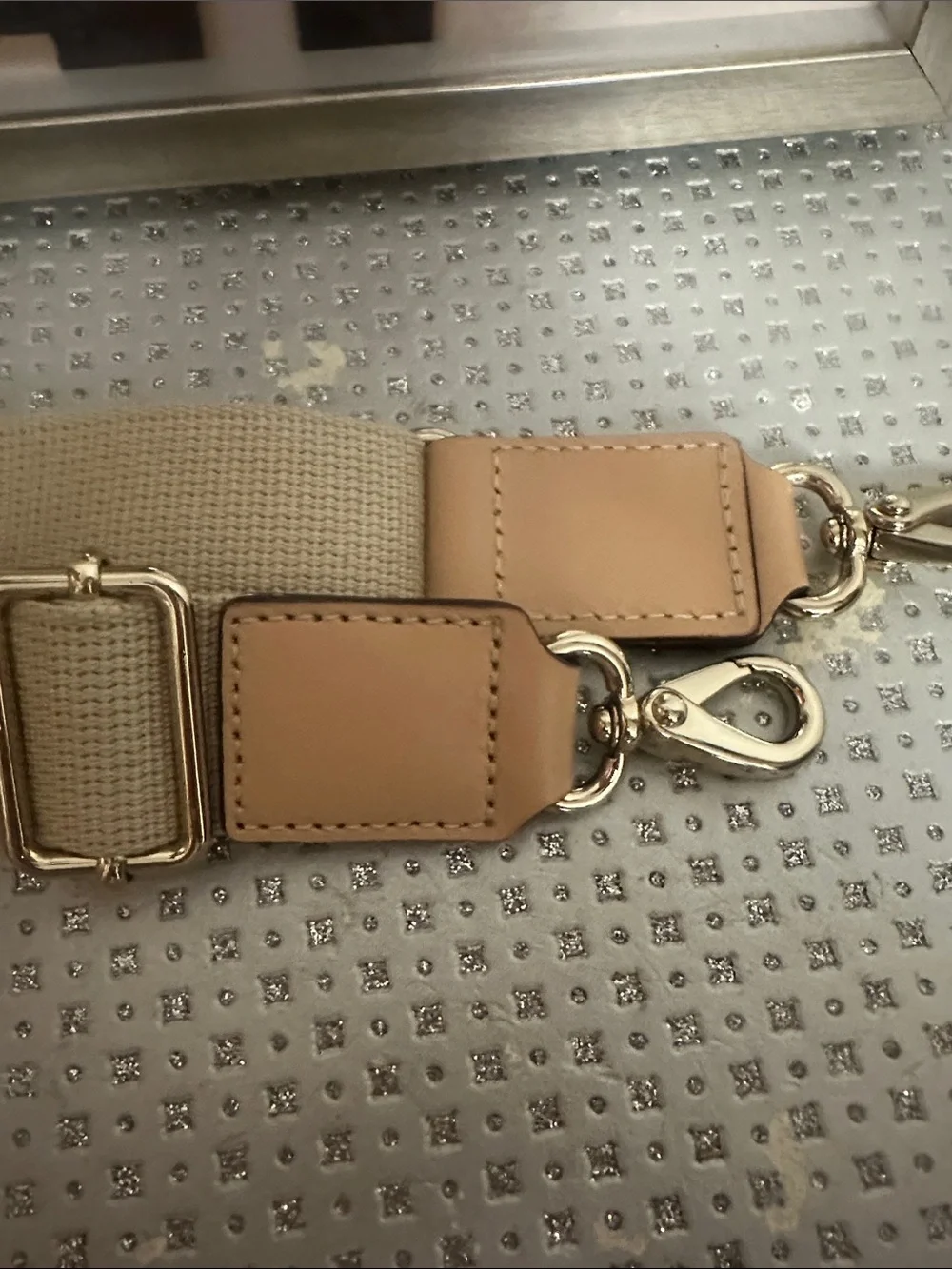 Adjustable Canvas Bag Strap with Gold Hardware